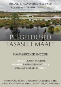 Hingedeaja kontsert "Peegeldused tasaselt maalt" @ Tallinna Rootsi-Mihkli kirik